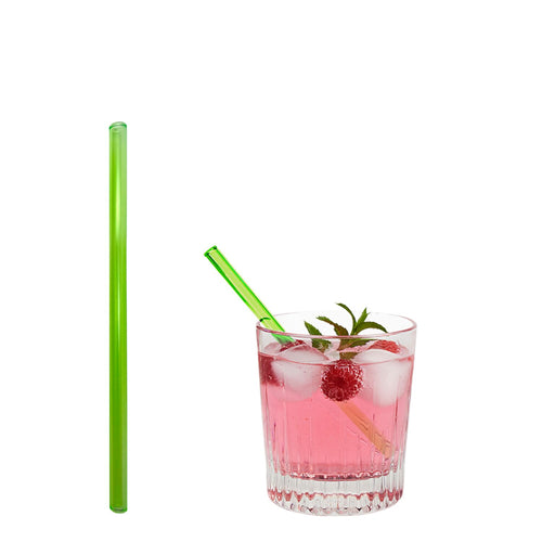 (50 kpl) Lasipillit - suora - 150 mm - ø 8 mm - neonvihreä - sis. 1 nylon puhdistusharjan