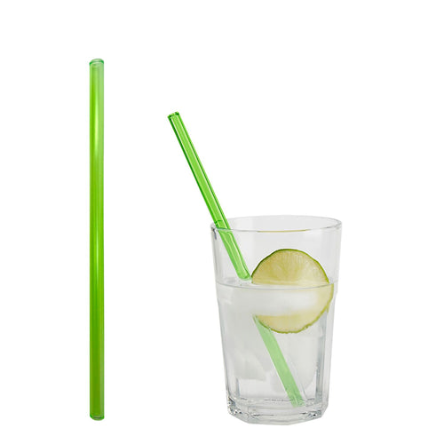(50 kpl) Lasipillit - suora - 200 mm - ø 8 mm - neonvihreä - sis. 1 nylon puhdistusharjan