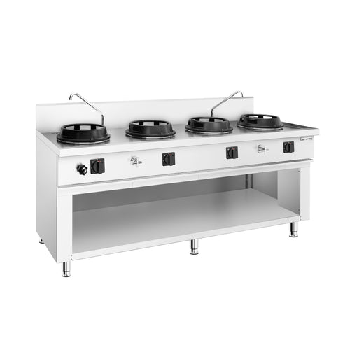 Wok-liesi - kaasu - 60 kW - 4 poltinta - sisältää 2 vesihanaa