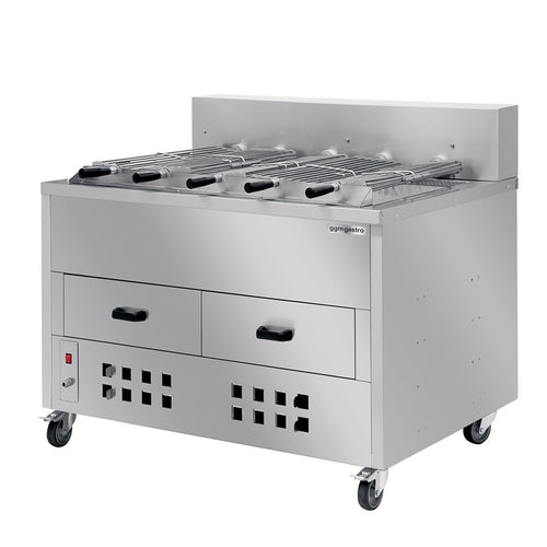 Hiiligrilli Kananvarrasgrilli - Adana- ja shish-kebabille - 1 200 mm - 5 varrasta - Ruostumaton teräs