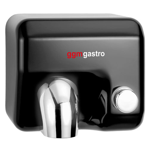 Commercial Hand Dryer with Push Button - Stainless Steel - Matte Black