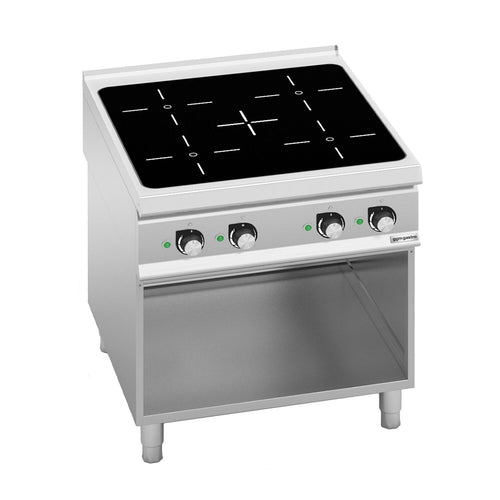 Freestanding Induction Hob - 20kW - 4 zones - with open base shelf - Heavy Duty