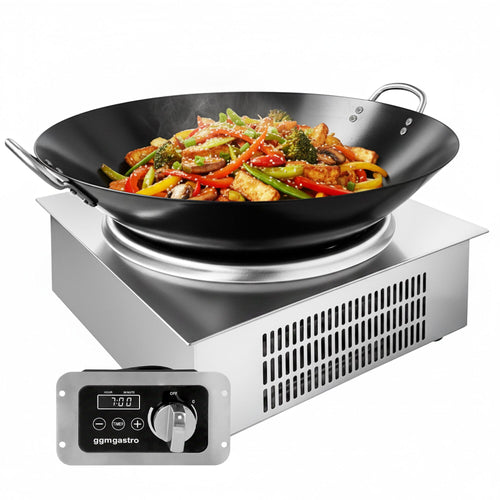 Induktiowokki - 3,5 kW - 1 keittoaluetta - Ø 460 mm - sisältää wokkipannun