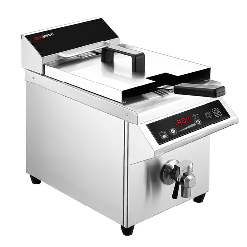 Induktiorasvakeitin - 8 l - 3,5 kW - tyhjennyshanalla - digitaalinen ohjaus - ajastin - 230 V