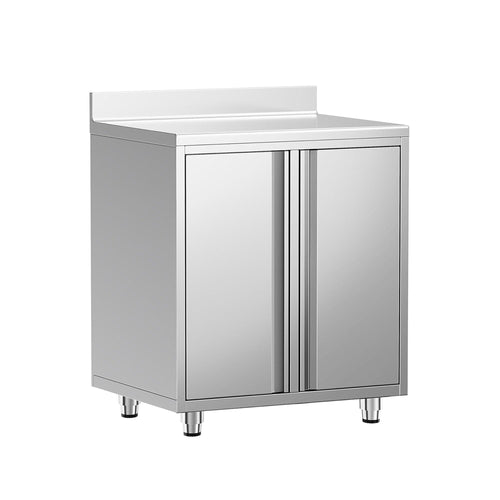 Ruostumattomasta teräksestä työkaappi - 800x600 mm - 2 saranaovea - roiskesuoja