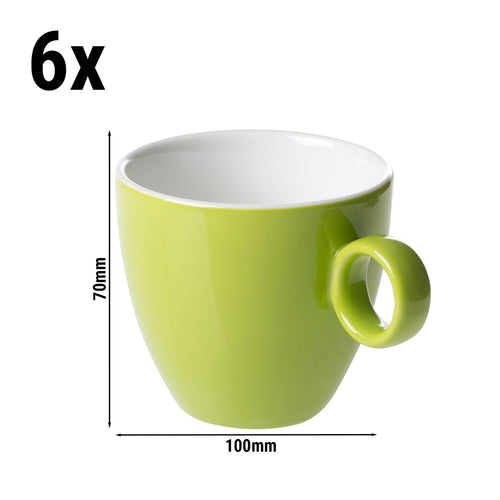 (6 kpl) BART COLOUR CAFE - Kahvikuppi - 170 ml - Lime - jossa pinottava muoto
