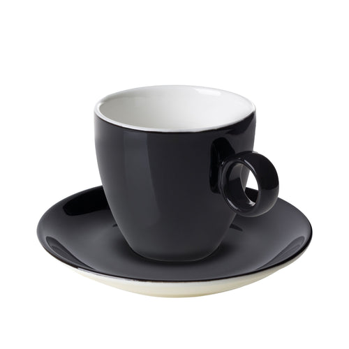 (6 pcs) BART COLOUR CAFE - Coffee saucers - Ø135mm - Black