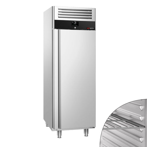 Commercial Upright Fridge Stainless steel PREMIUM - GN 2/1 - 600L - with 2 door