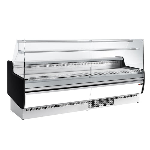 Kylmätiski - 2560x953 mm - 282 l - Väri valkoinen - 4 ovea - 1 hyllyä - etulasi Suora