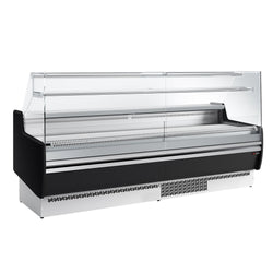 Kylmätiski - 2560x953 mm - 282 l - Etupaneeli musta - 4 ovea - 1 hyllyä - etulasi Suora