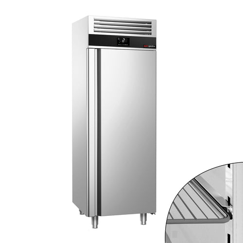 Commercial Upright Fridge Stainless steel PREMIUM - GN 2/1 - 700L - with 1 door