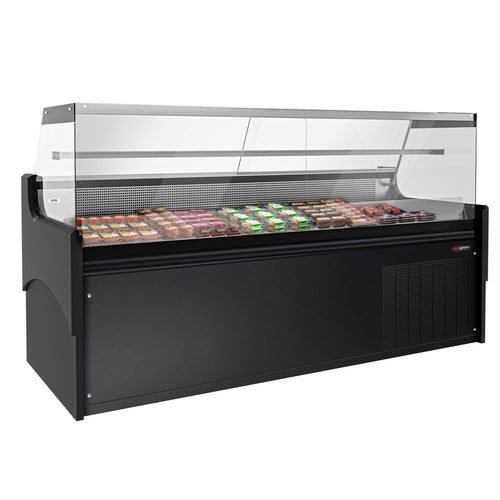Kylmätiski - 2480x975 mm - 200 l - Väri musta - 1 hyllyä - etulasi Suora - marmoritaso