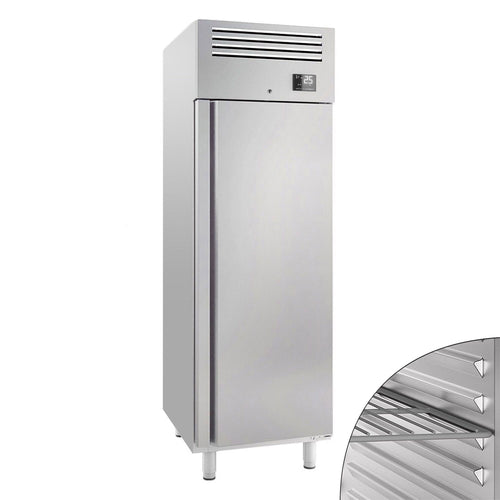 Commercial Upright Fridge Stainless steel PREMIUM PLUS - GN 1/1 - 560L - with 1 door