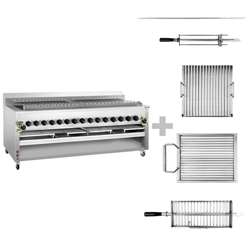 Varrasgrilli - 43 kW - Adana- ja shish-kebabeille - 30 automaattisesti pyörivää varrasta