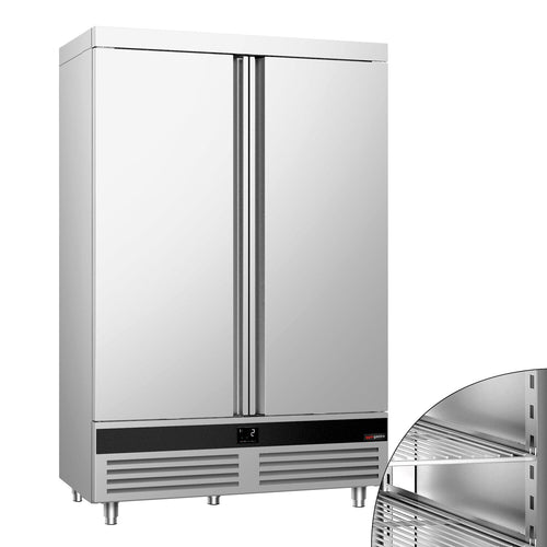 Commercial Upright Fridge Stainless steel PREMIUM - 1200L - with 2 doors