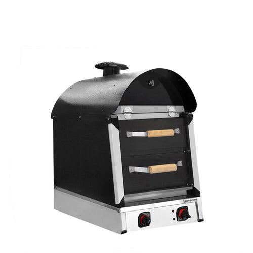 Sähkökäyttöinen perunauuni (kumpir) - manuaalinen - 3 kW - 230 V - 530x740 mm - ruostumaton teräs - 2 laatikkoa