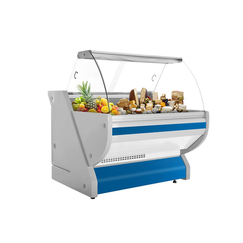 Kylmätiski - 990x1150 mm - 250 l - Väri sininen - etulasi Kaareva - musta graniittitaso