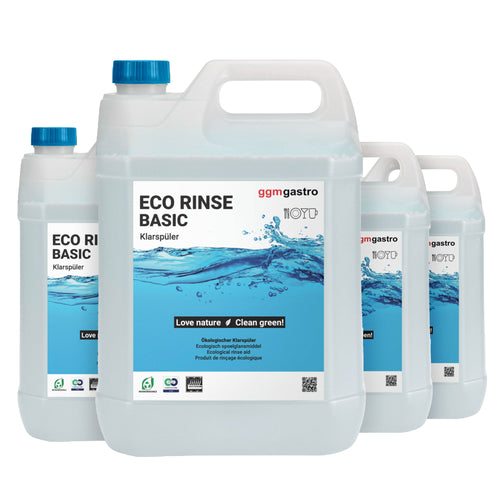 (4 pcs) Dishwasher Rinse Aid Concentrate ECO - for rapid drying & streak‑free results - ea 10L - Eco-friendly & chlorine-free