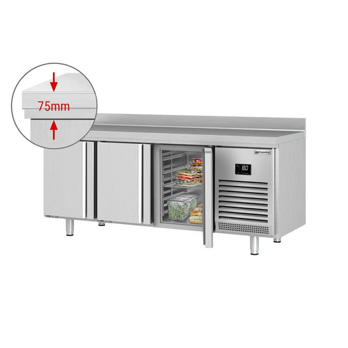 Kylmäpöytä PREMIUM PLUS - 1960x600 mm - 385 l - 3 ovea - Takakoroke