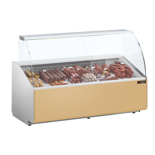 Kylmätiski - 1881x979 mm - 387 l - Etupaneeli beige - 3 ovea - etulasi Suora