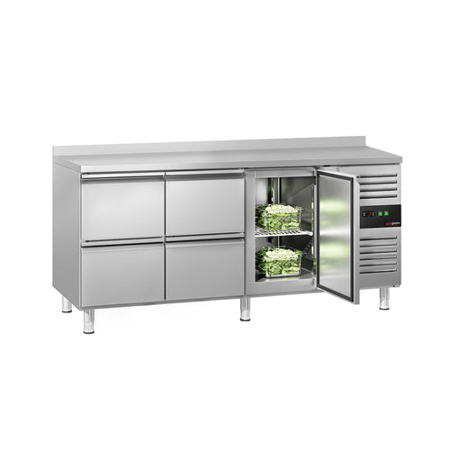 Kylmäpöytä ECO – 1795 x 700 mm – 1 ovi – 4 laatikkoa – reunus