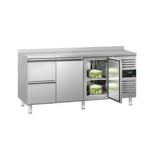 Kylmäpöytä ECO – 1795 x 700 mm – 2 ovea – 2 laatikkoa – yläreunus