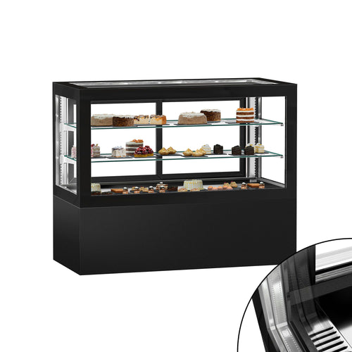 Kakkuvitriini - 780 l - 1610 mm - kaksinkertainen lasi - 2 hyllyä - musta