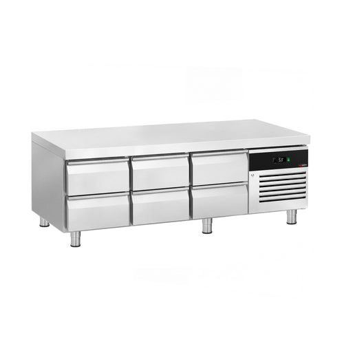 Jäähdytysalusta – 2000 mm – 234 litraa – 6 laatikkoa GN 1/2 + GN 1/3 -kokoille