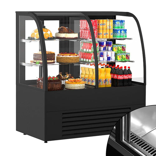 Kylmämyyntivitriini - itsepalvelu - 1400 mm - kaksinkertainen lasi - 2 hyllyä - LED-valaistus