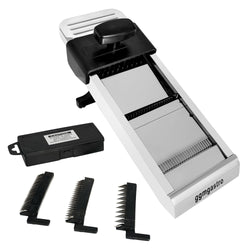 Mandoline Slicer - with 3 Attachments & Ripple‑Cut Blade - Stainless Steel