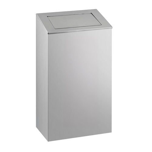 Roska-astia - kulmikas - heilurikansi - 38 litraa - 300x215x600 mm - ruostumaton teräs