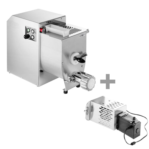 Sähkökäyttöinen pastakone vaivaustoiminnolla - 8,4 kg/h - 750 W - matriisi Ø 75 mm - sis. pastaleikkurin