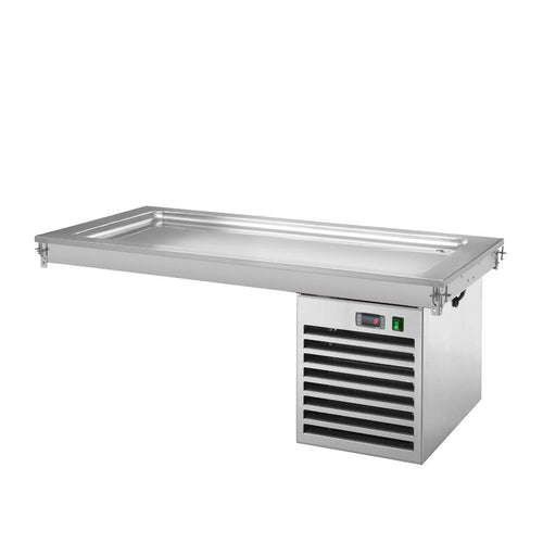 Upotettava kylmälevy - 1500 mm - +2–+8 °C - 4 x GN 1/1 - 450 W