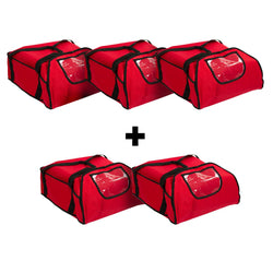 (5 pcs) Pizza Bag / Insulated Bag - each 5 pizza boxes 430x430mm - Red
