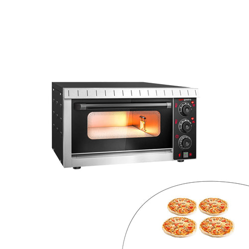 Sähköinen minipizzauuni - 4 x Ø 20 cm - enintään 350 °C - Manuaalinen - musta