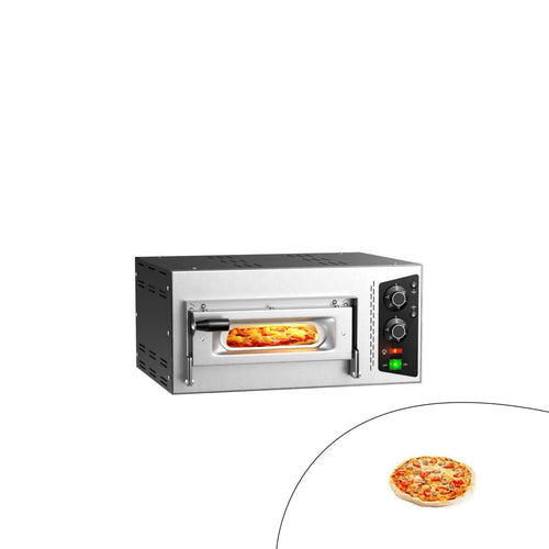 Sähköinen minipizzauuni (samottikivipohja) - 580x480 mm - 1 x Ø 35 cm - Ø 35 cm pizza - enintään 450 °C - Manuaalinen - pinottava
