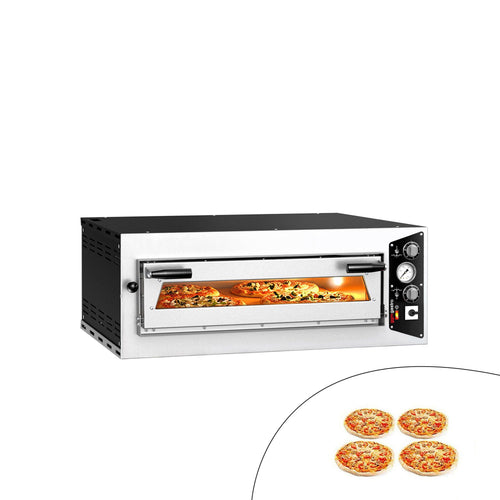 Sähköinen pizzauuni (samottikivipohja) - 895x990 mm - 4 x Ø 35 cm - enintään 450 °C - Manuaalinen - pinottava