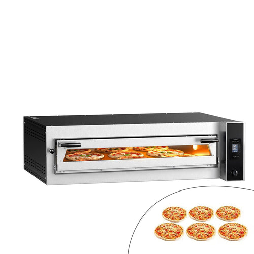 Electric Deck Pizza Oven - Single Deck - Refractory Stone Deck - 6 x Ø 35cm (13.8") - Touchscreen Controls - up to 400°C