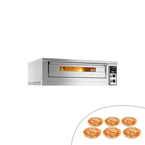 Sähköinen pizzauuni (samottikivipohja) - 1420x1030 mm - 6 x Ø 33 cm - enintään 400 °C - Manuaalinen