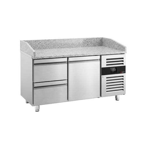 Commercial Pizza Prep Counter ECO - 1500x800mm - with 1 door & 2 drawers
