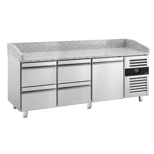 Commercial Pizza Prep Counter ECO - 2000x800mm - with 1 door & 4 drawers