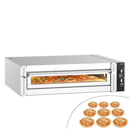 Sähköinen pizzauuni (samottikivipohja) - 1320x1150 mm - 9 x Ø 30 cm - enintään 450 °C - Manuaalinen