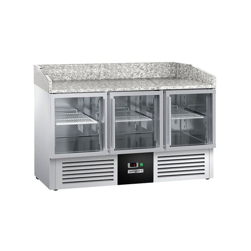 Pizzakylmäpöytä PREMIUM - 1400x700 mm - 3 lasiovea