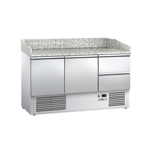 Pizzakylmäpöytä ECO - 1400x700 mm - 2 ovea & 2 vetolaatikkoa