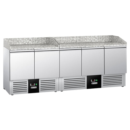 Pizzakylmäpöytä PREMIUM - 2300x700 mm - 5 ovea