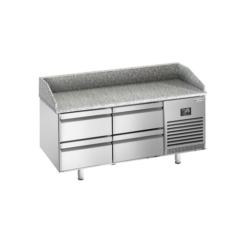 Pizzakylmäpöytä PREMIUM PLUS - 1490x700 mm - 4 vetolaatikkoa