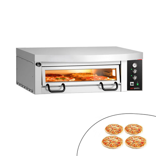 Sähköinen pizzauuni Power (samottikivipohja) - 1112x1030 mm - 4 x Ø 34 cm - enintään 450 °C - Manuaalinen - sis. haube