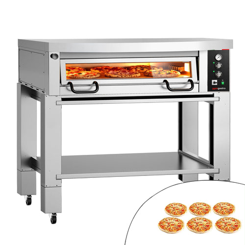Sähköinen pizzauuni Power - 1480x1010 mm - 6 x Ø 34 cm - enintään 450 °C - Manuaalinen - sis. haube ja alarunko