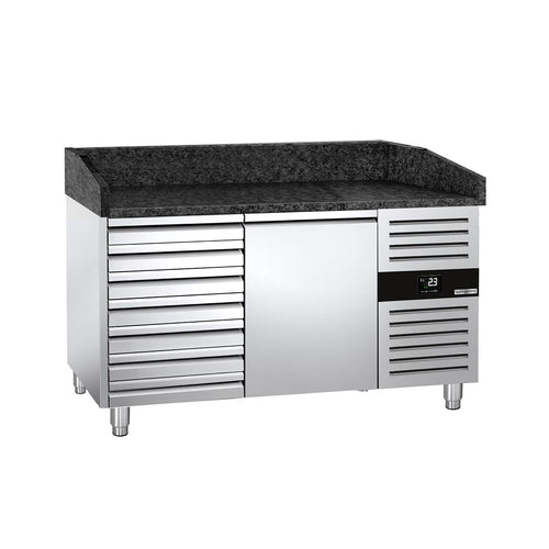 Pizzakylmäpöytä PREMIUM - 1500x800 mm - 1 ovea & 7 vetolaatikkoa