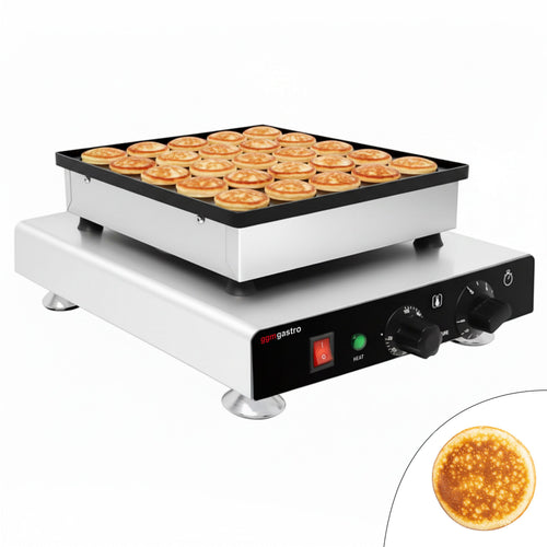 Vohvelirauta ammattikäyttöön - manuaalinen termostaatti - 850 W - Belgialaiset vohvelit - 25 kpl/erä - teflon‑pinnoitetut paistolevyt